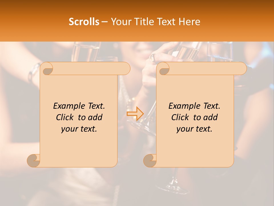 A Group Of People Holding Up Wine Glasses PowerPoint Template