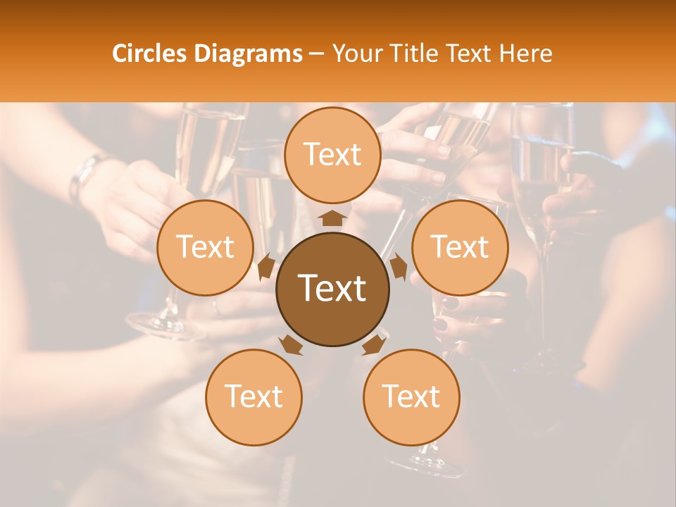 A Group Of People Holding Up Wine Glasses PowerPoint Template