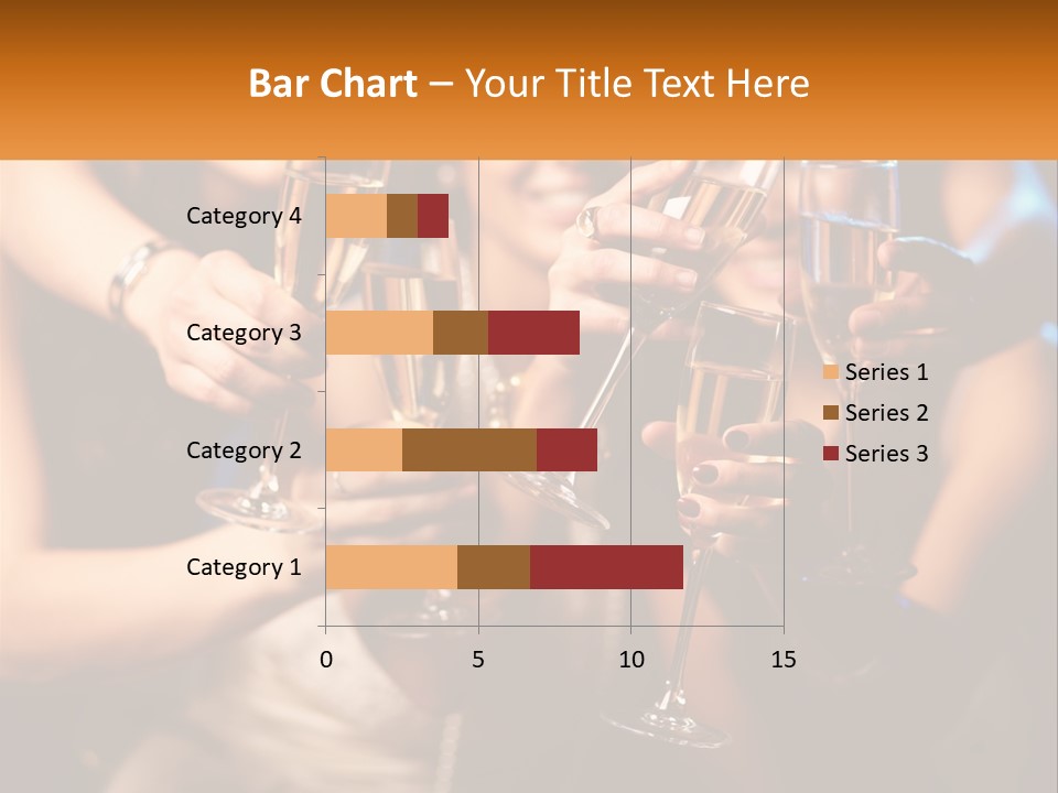 A Group Of People Holding Up Wine Glasses PowerPoint Template