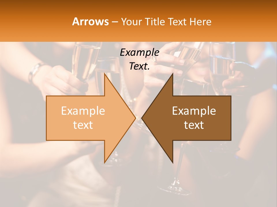 A Group Of People Holding Up Wine Glasses PowerPoint Template