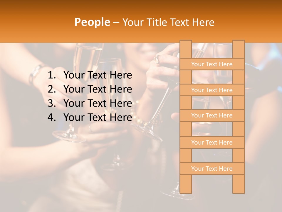 A Group Of People Holding Up Wine Glasses PowerPoint Template