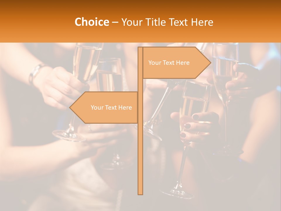 A Group Of People Holding Up Wine Glasses PowerPoint Template