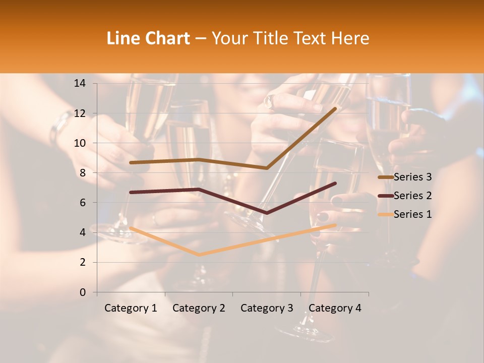 A Group Of People Holding Up Wine Glasses PowerPoint Template