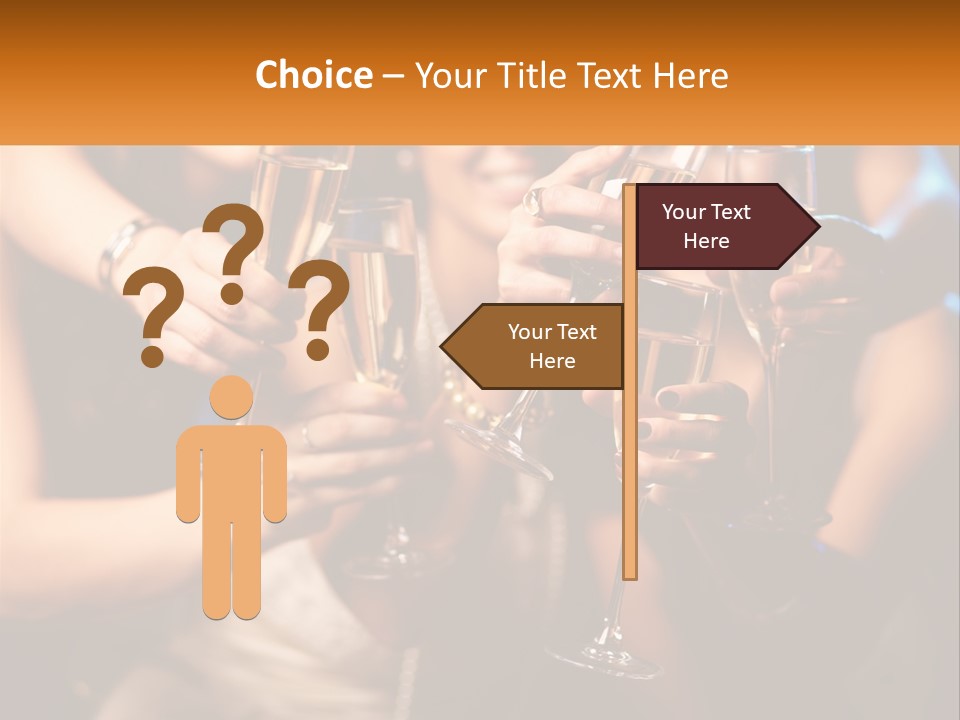 A Group Of People Holding Up Wine Glasses PowerPoint Template