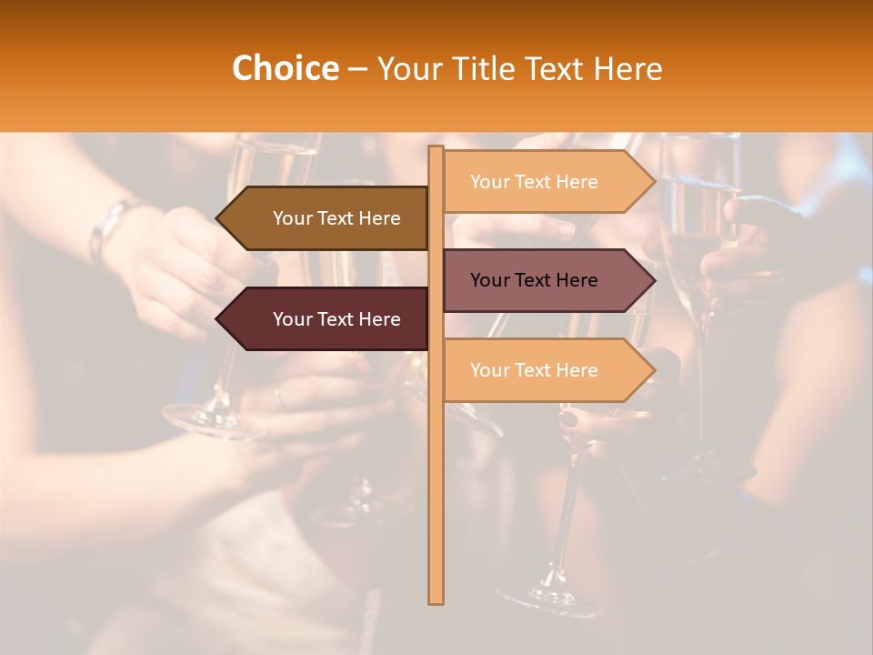 A Group Of People Holding Up Wine Glasses PowerPoint Template