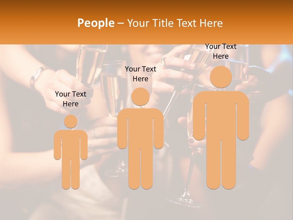 A Group Of People Holding Up Wine Glasses PowerPoint Template