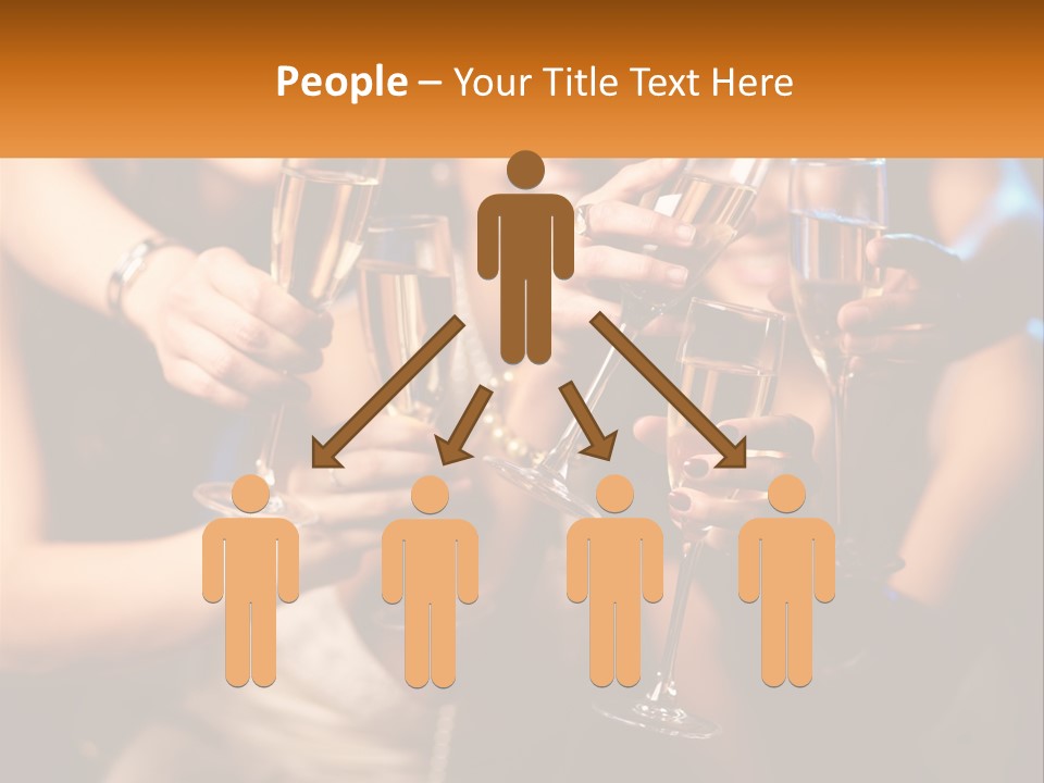 A Group Of People Holding Up Wine Glasses PowerPoint Template