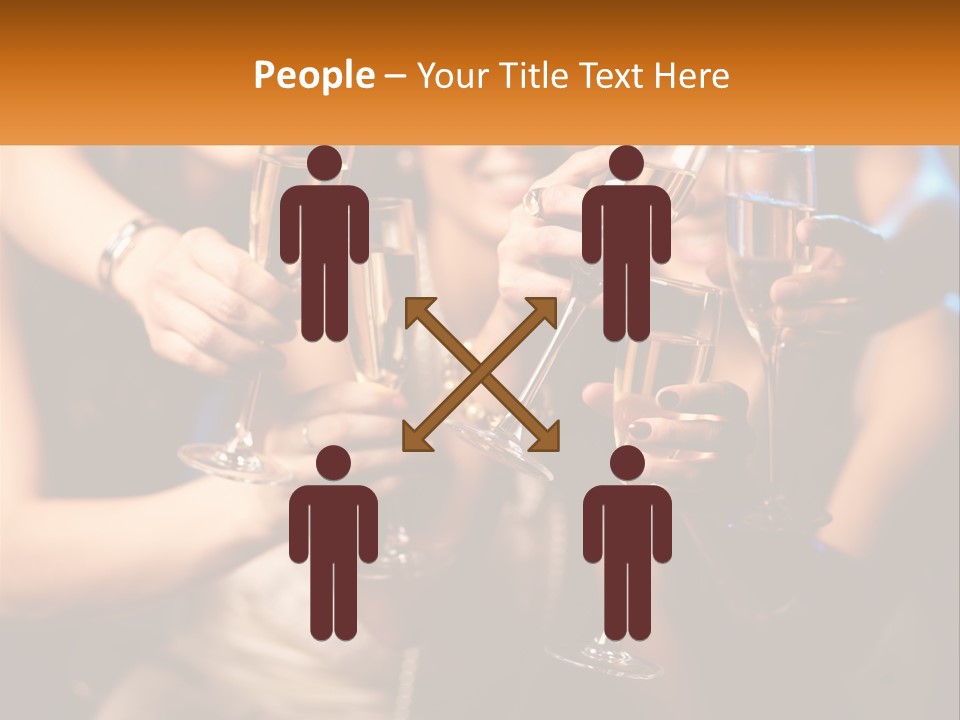 A Group Of People Holding Up Wine Glasses PowerPoint Template