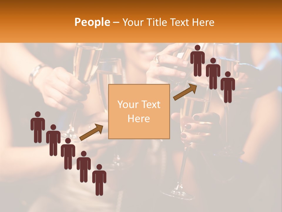 A Group Of People Holding Up Wine Glasses PowerPoint Template