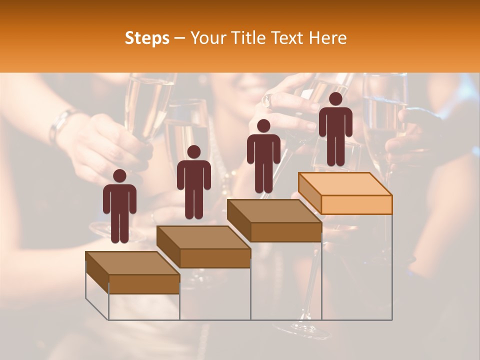 A Group Of People Holding Up Wine Glasses PowerPoint Template