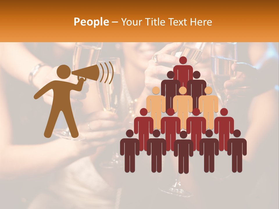 A Group Of People Holding Up Wine Glasses PowerPoint Template