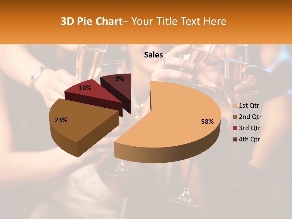 A Group Of People Holding Up Wine Glasses PowerPoint Template
