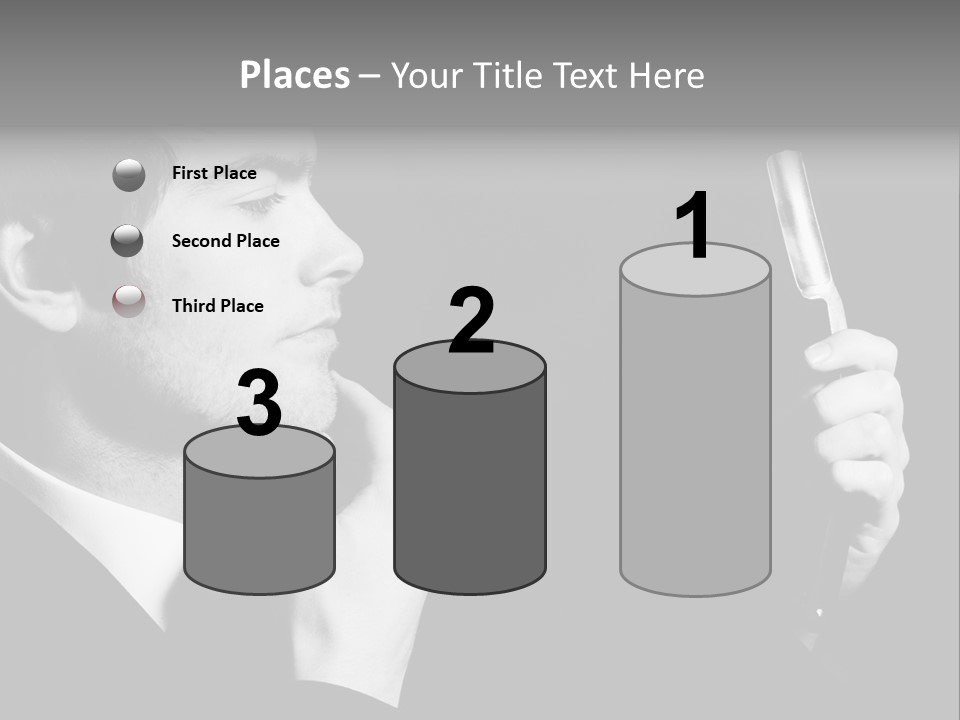 A Man Is Holding A Hairbrush In His Hand PowerPoint Template