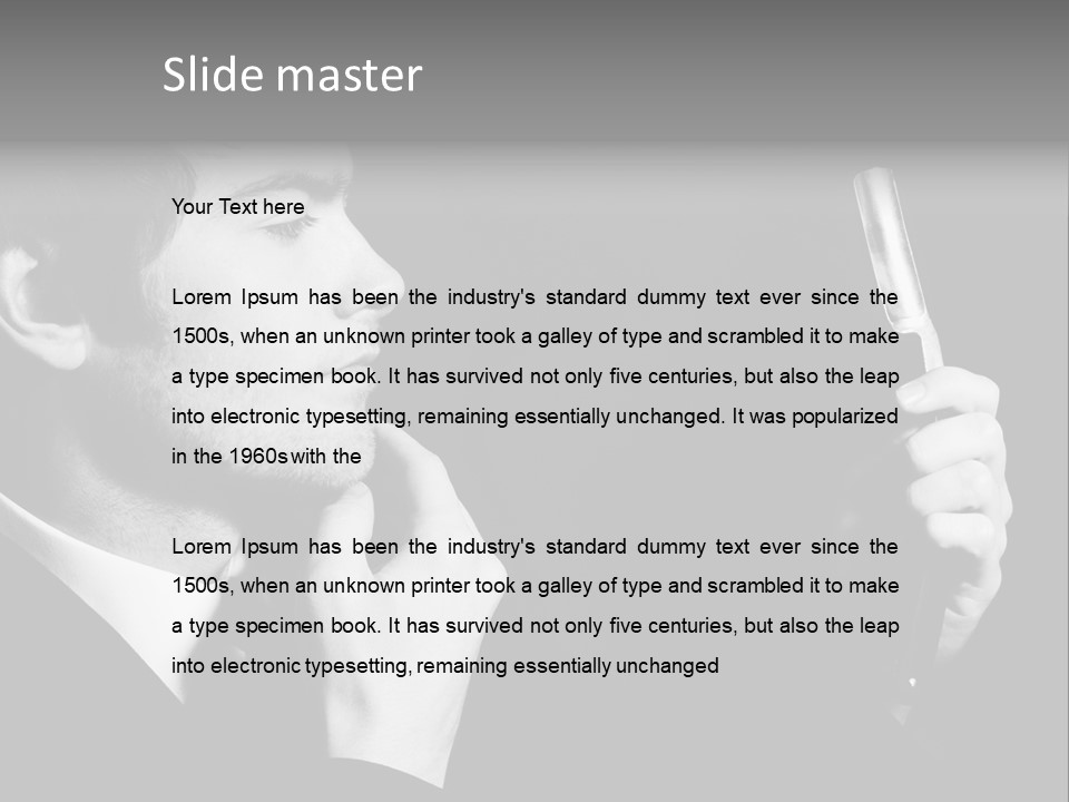 A Man Is Holding A Hairbrush In His Hand PowerPoint Template