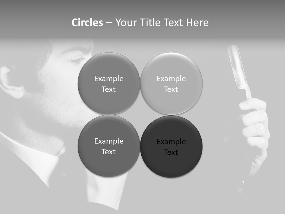 A Man Is Holding A Hairbrush In His Hand PowerPoint Template