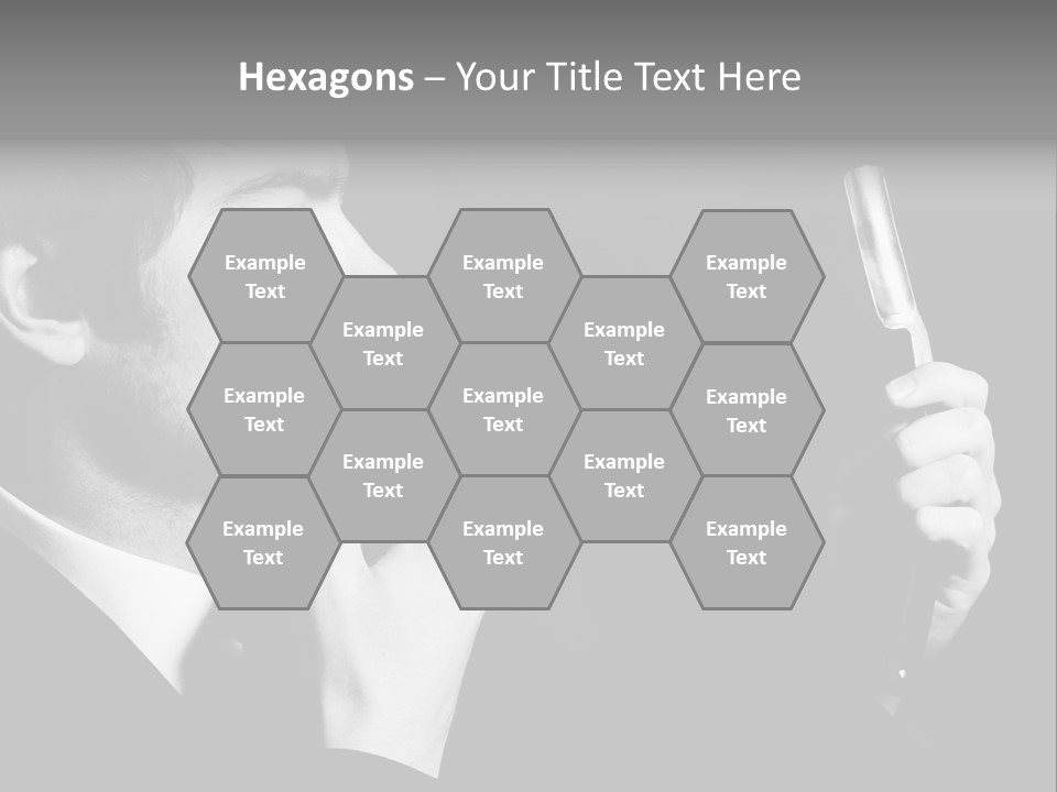 A Man Is Holding A Hairbrush In His Hand PowerPoint Template