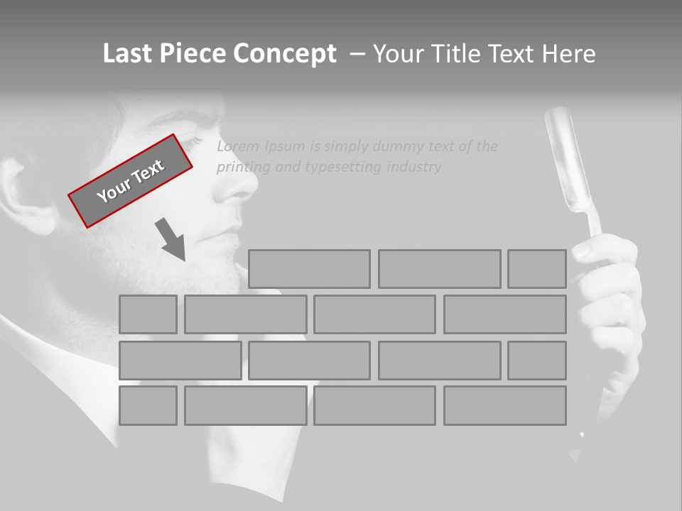 A Man Is Holding A Hairbrush In His Hand PowerPoint Template