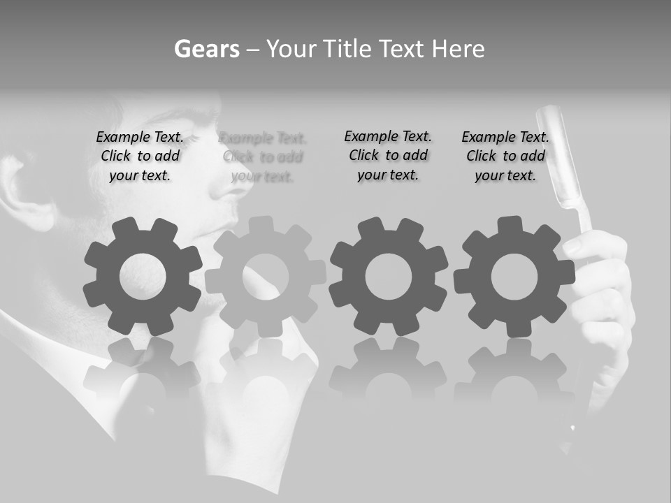 A Man Is Holding A Hairbrush In His Hand PowerPoint Template