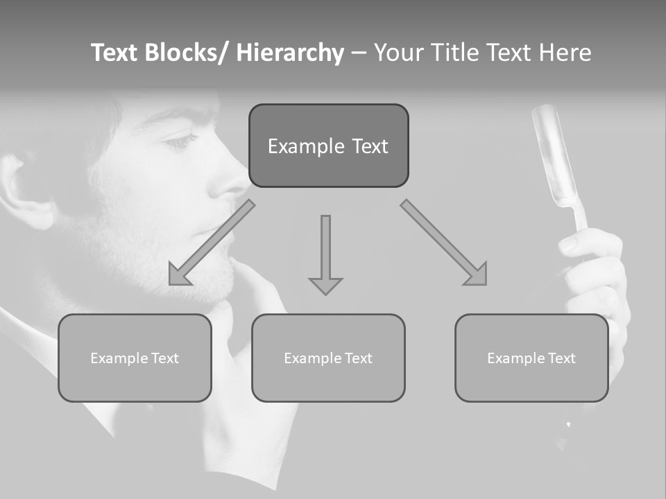 A Man Is Holding A Hairbrush In His Hand PowerPoint Template