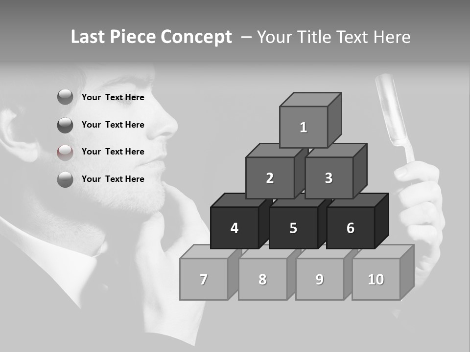 A Man Is Holding A Hairbrush In His Hand PowerPoint Template