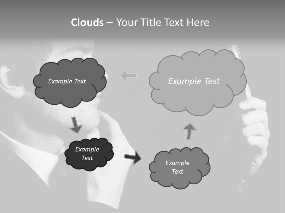 A Man Is Holding A Hairbrush In His Hand PowerPoint Template