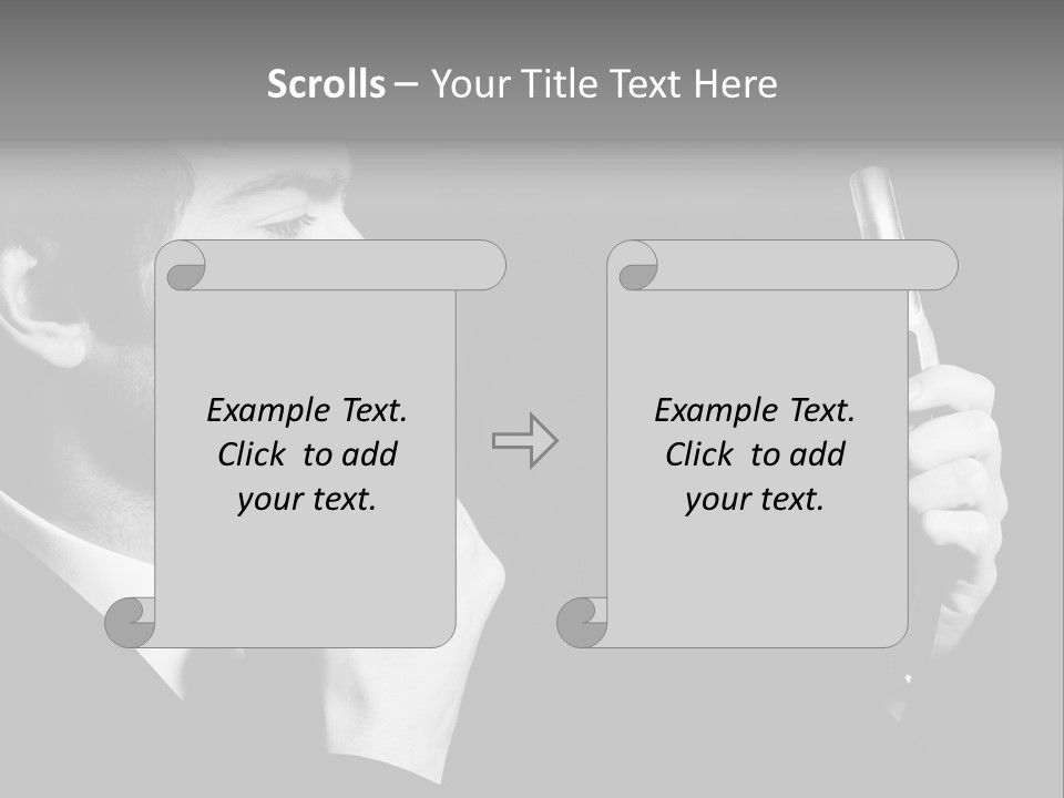 A Man Is Holding A Hairbrush In His Hand PowerPoint Template
