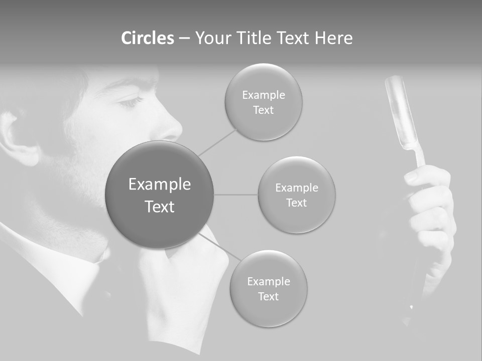 A Man Is Holding A Hairbrush In His Hand PowerPoint Template