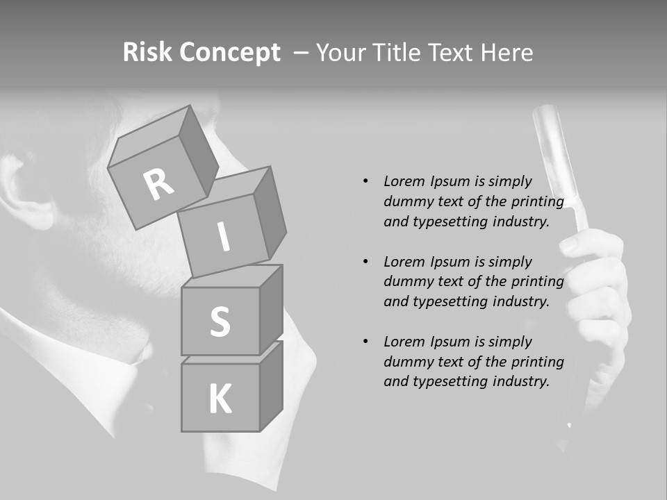 A Man Is Holding A Hairbrush In His Hand PowerPoint Template