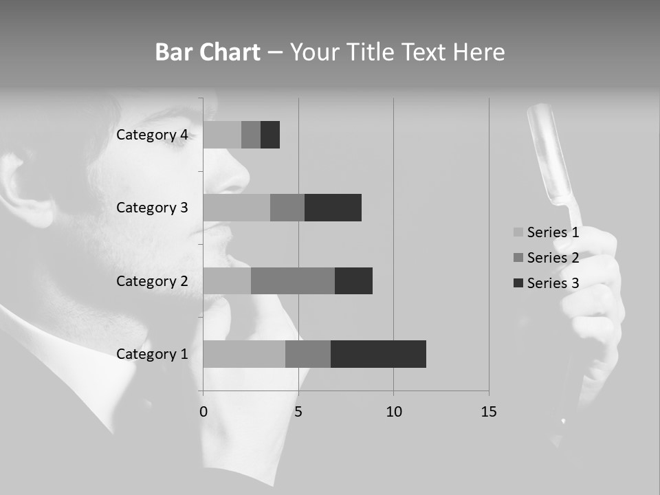 A Man Is Holding A Hairbrush In His Hand PowerPoint Template