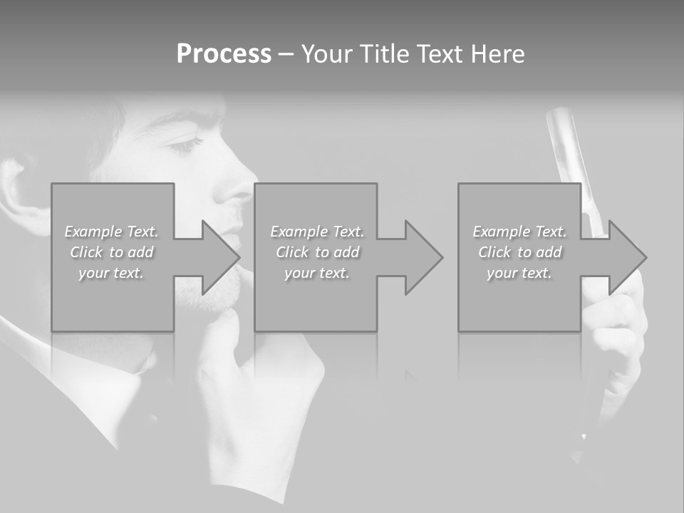 A Man Is Holding A Hairbrush In His Hand PowerPoint Template