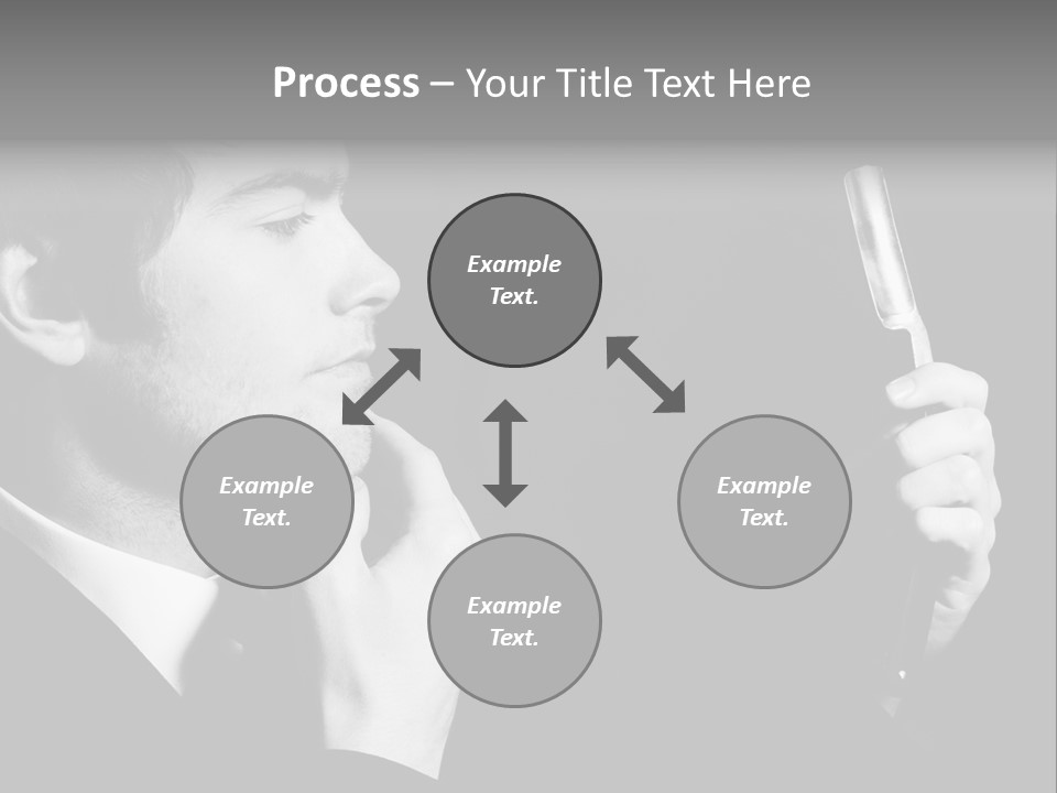 A Man Is Holding A Hairbrush In His Hand PowerPoint Template