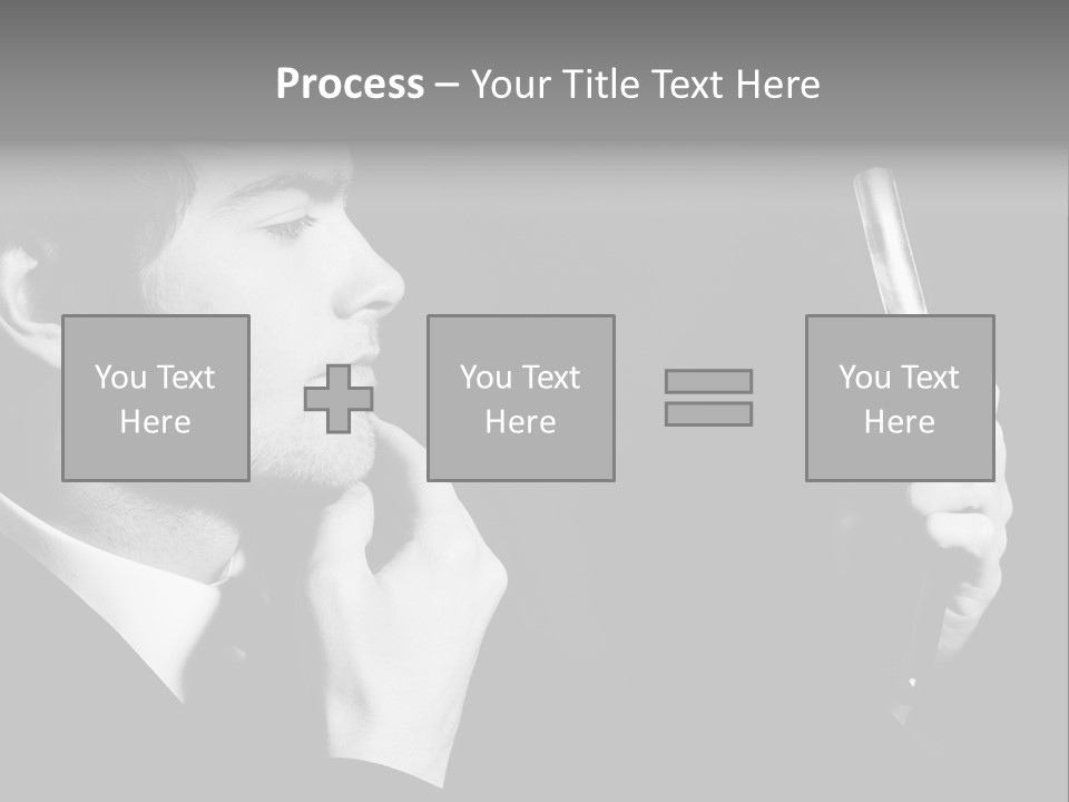 A Man Is Holding A Hairbrush In His Hand PowerPoint Template