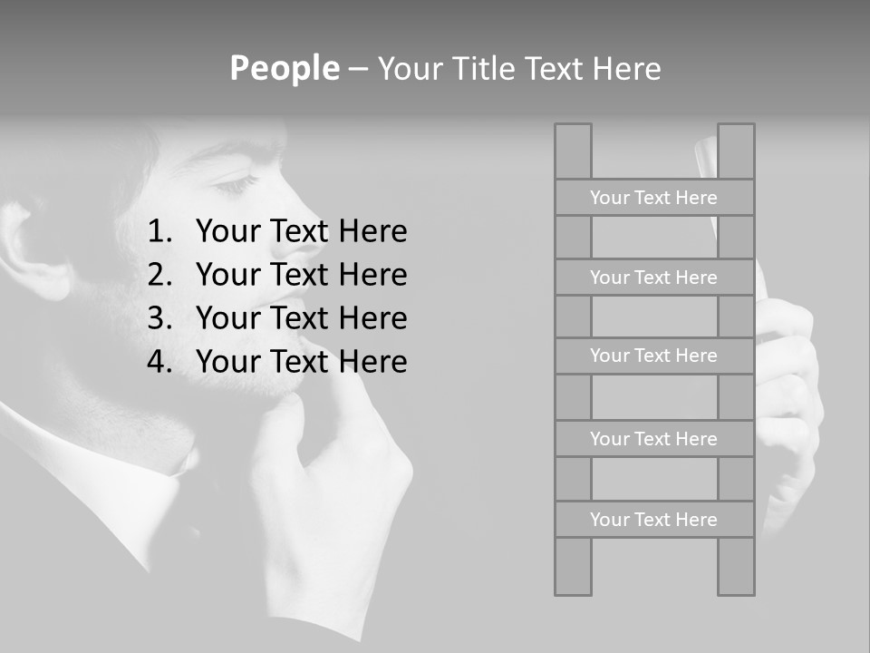 A Man Is Holding A Hairbrush In His Hand PowerPoint Template