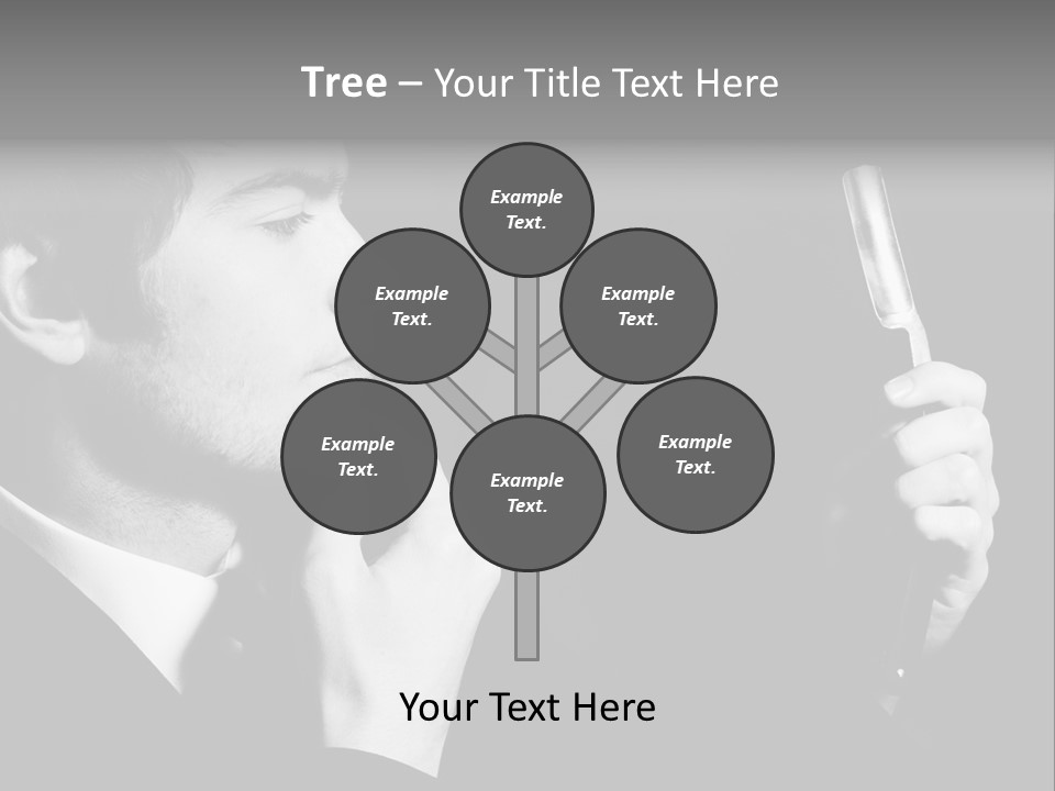 A Man Is Holding A Hairbrush In His Hand PowerPoint Template