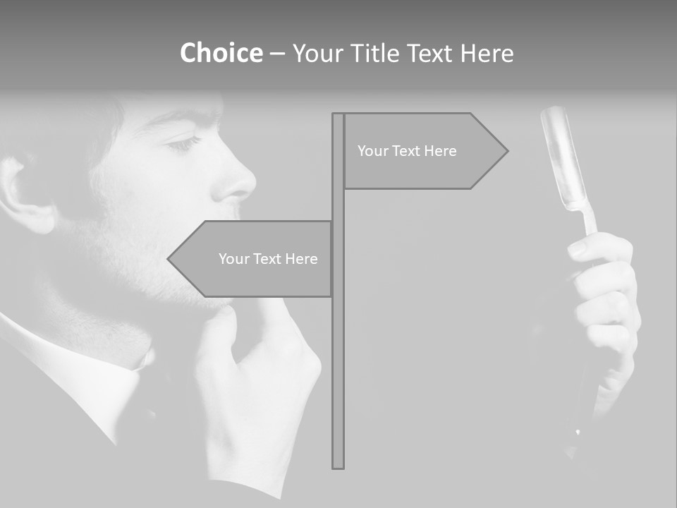A Man Is Holding A Hairbrush In His Hand PowerPoint Template