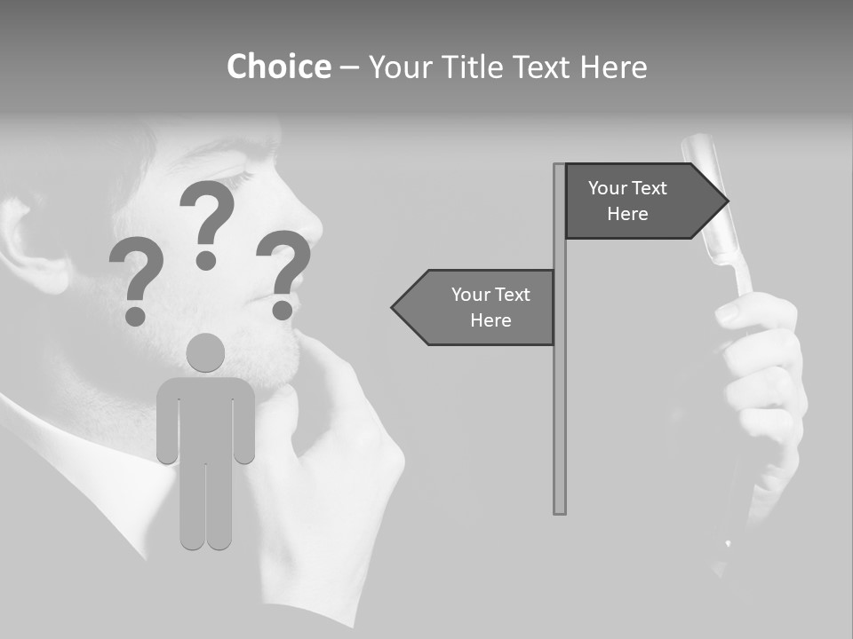 A Man Is Holding A Hairbrush In His Hand PowerPoint Template