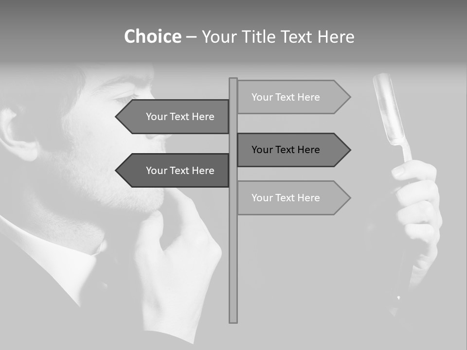A Man Is Holding A Hairbrush In His Hand PowerPoint Template