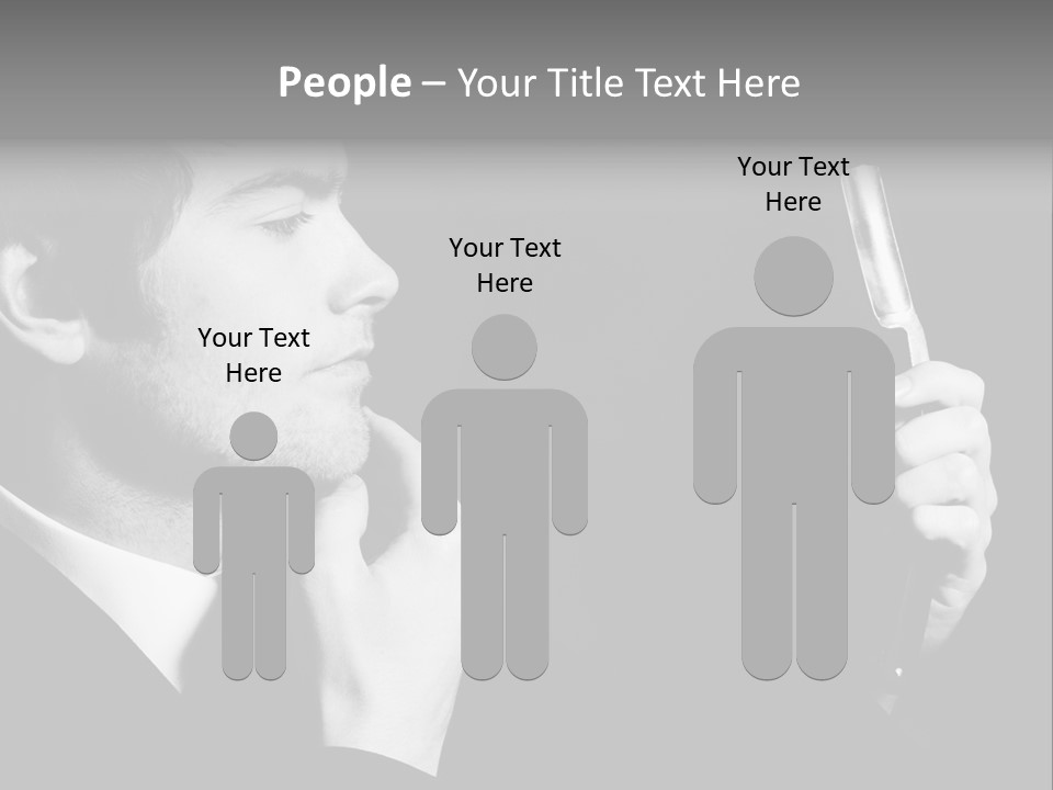 A Man Is Holding A Hairbrush In His Hand PowerPoint Template