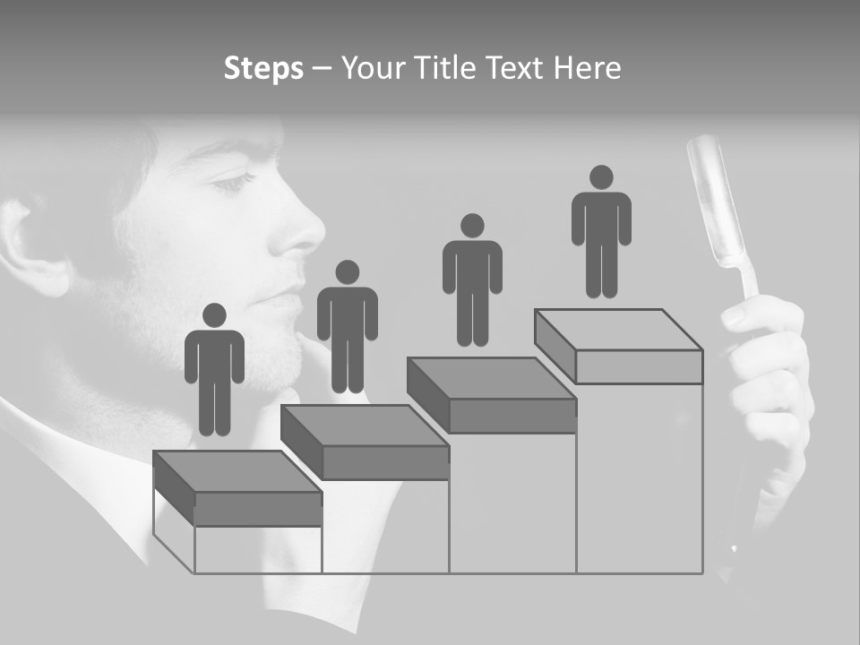 A Man Is Holding A Hairbrush In His Hand PowerPoint Template