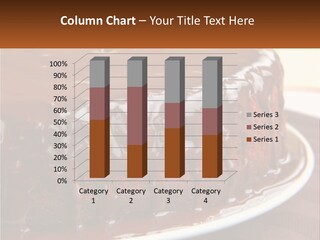A Chocolate Cake With Chocolate Icing On A Plate PowerPoint Template