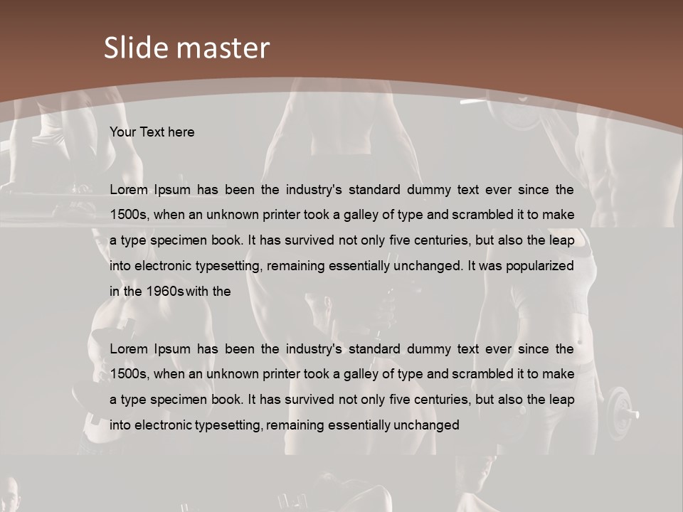 A Man With No Shirt Holding A Barbell PowerPoint Template