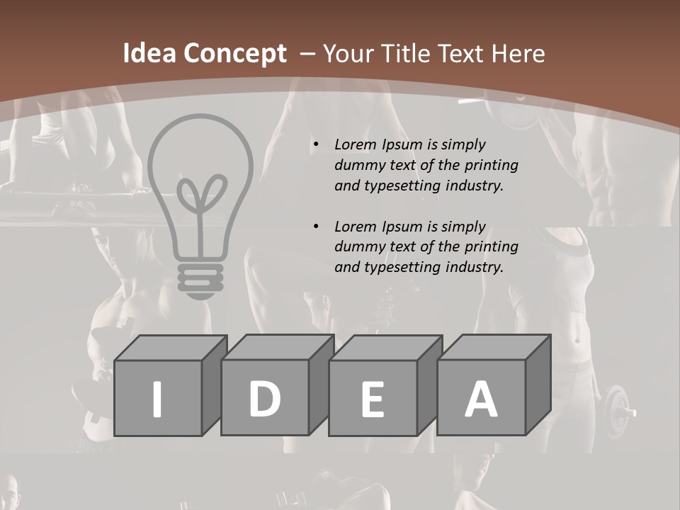 A Man With No Shirt Holding A Barbell PowerPoint Template