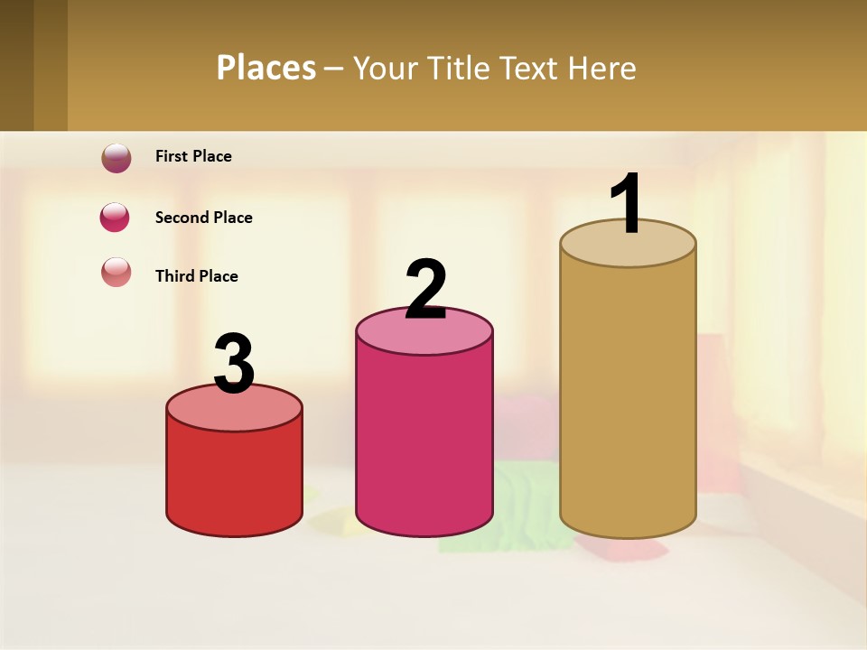 A Room With A Lot Of Windows And A Bed PowerPoint Template