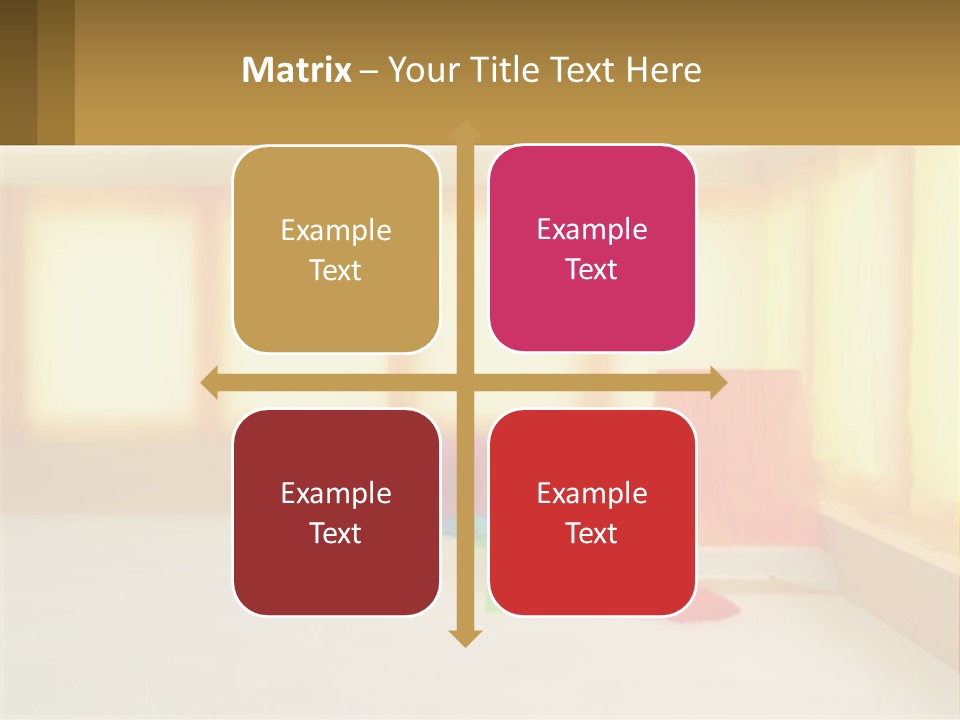 A Room With A Lot Of Windows And A Bed PowerPoint Template