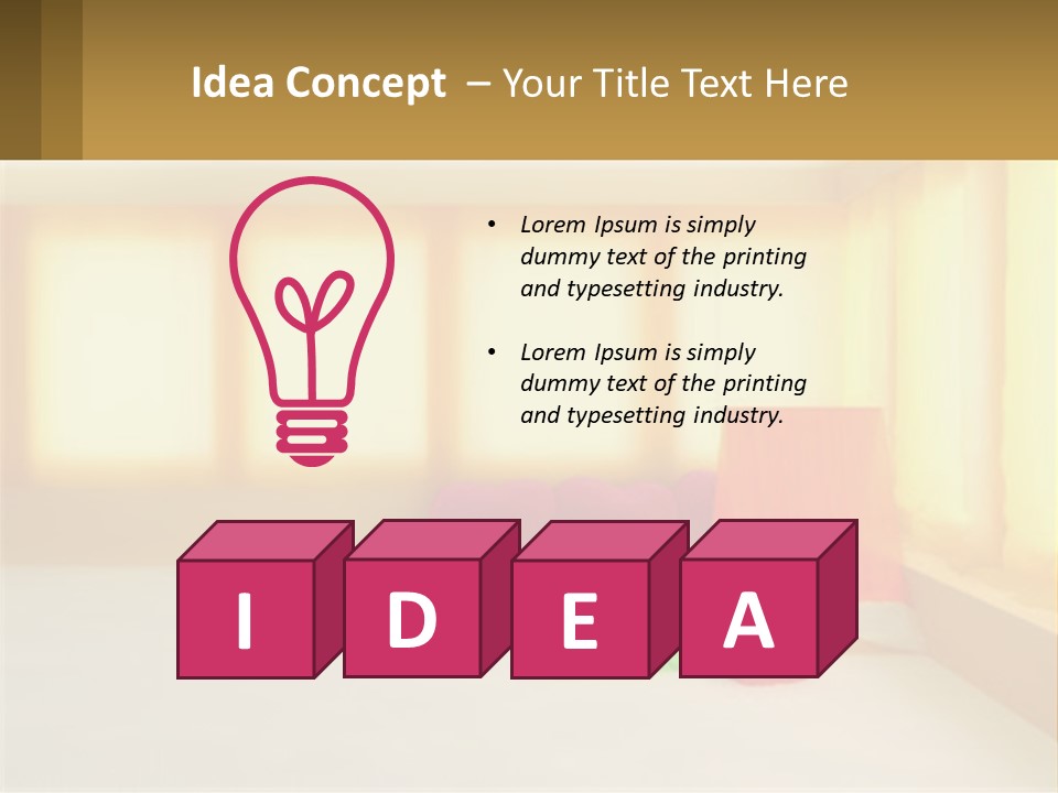 A Room With A Lot Of Windows And A Bed PowerPoint Template