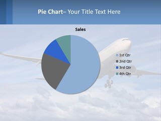 An Airplane Flying In The Sky With Clouds PowerPoint Template