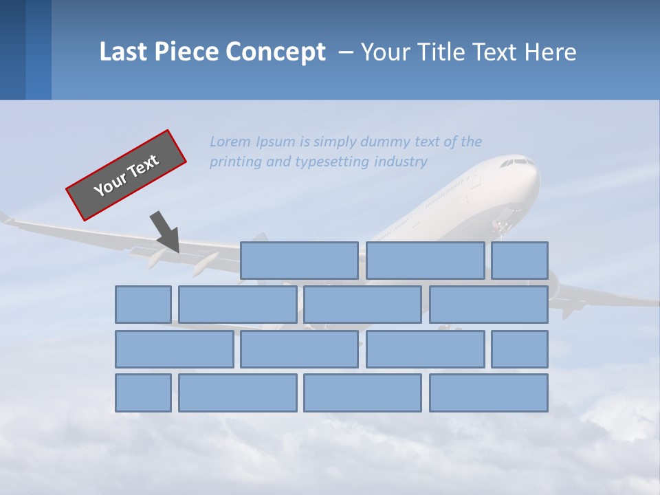 An Airplane Flying In The Sky With Clouds PowerPoint Template