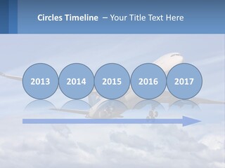 An Airplane Flying In The Sky With Clouds PowerPoint Template