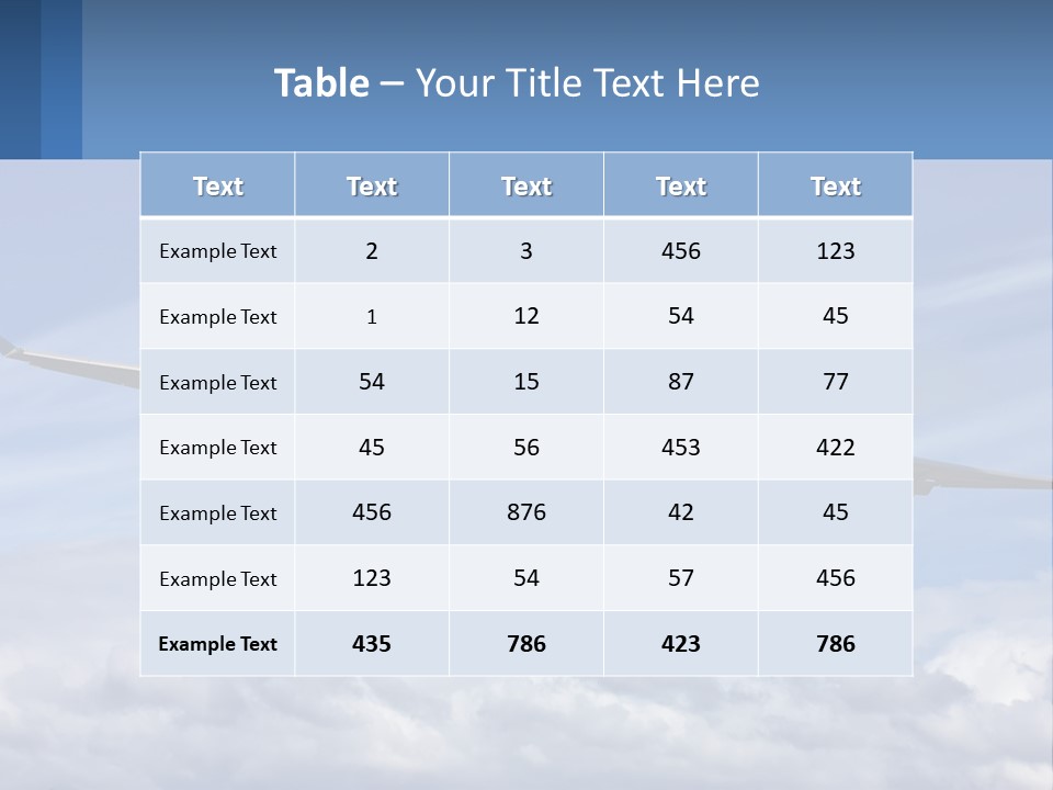 An Airplane Flying In The Sky With Clouds PowerPoint Template