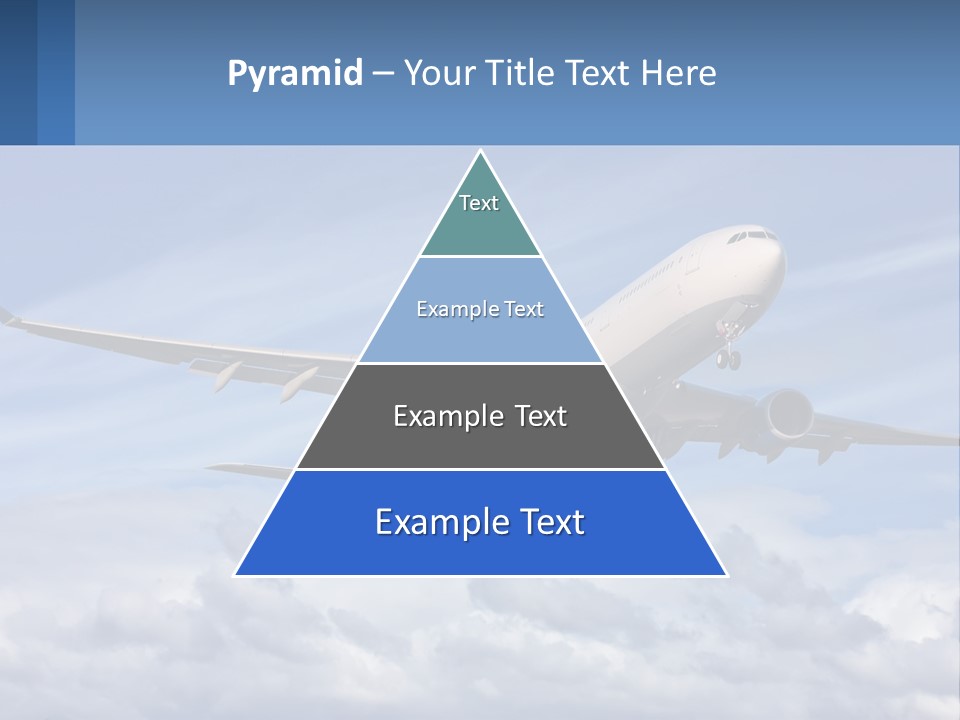 An Airplane Flying In The Sky With Clouds PowerPoint Template